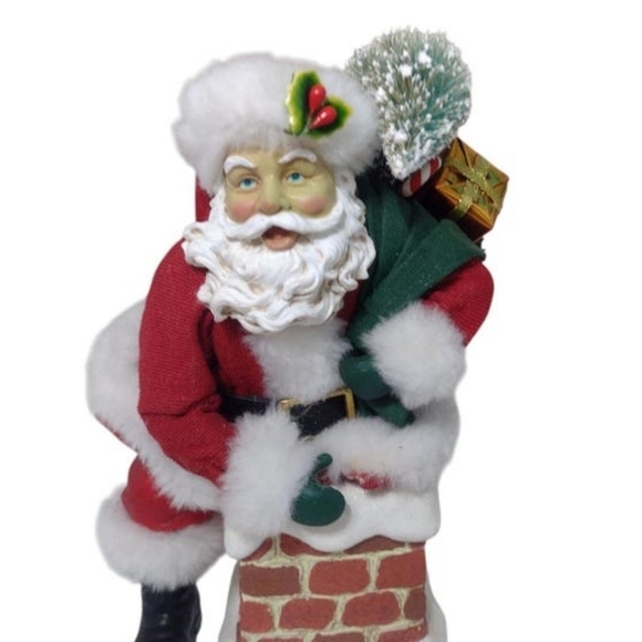 Vintage Santa Claus On Chimney Figurine - Picture 2 of 6